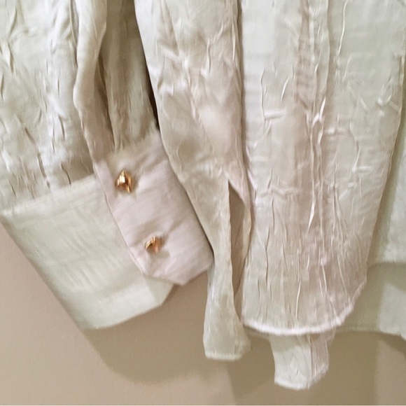 Zara shirt top button up long sleeve women m Wrinkled Look - Picture 5 of 9